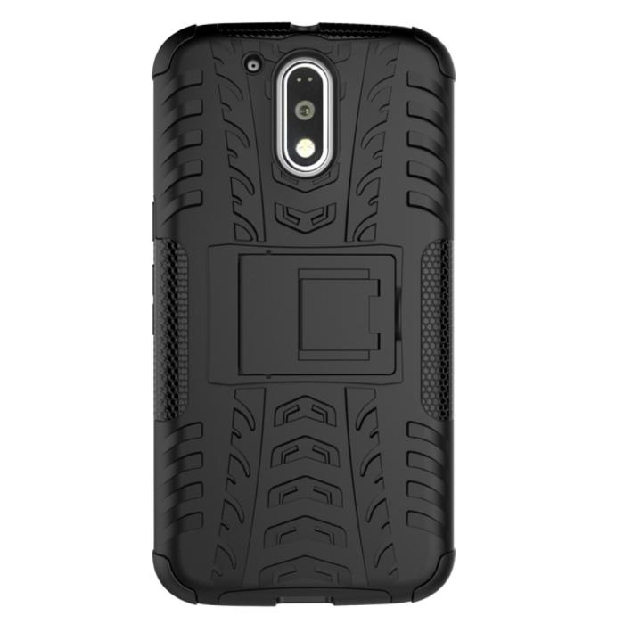 UTGATT5 - Tyre Pattern Combo Skal till Motorola Moto G4 / G4 Plus - Blå