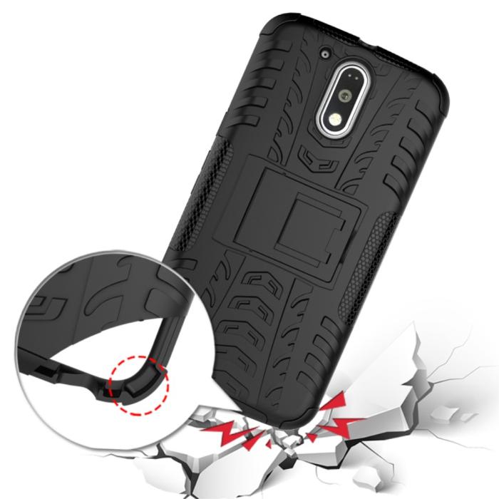 UTGATT5 - Tyre Pattern Combo Skal till Motorola Moto G4 / G4 Plus - Blå