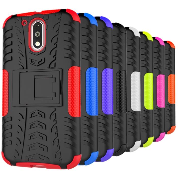 UTGATT5 - Tyre Pattern Combo Skal till Motorola Moto G4 / G4 Plus - Blå