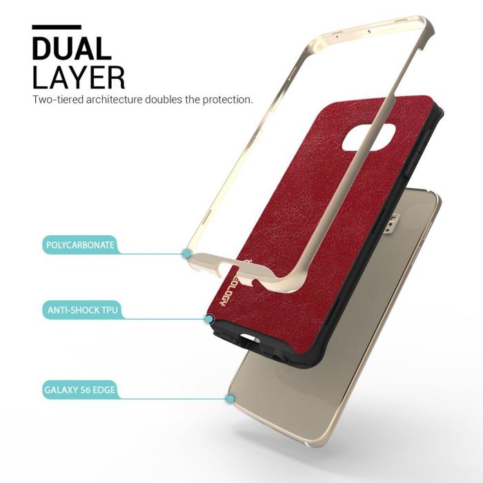 UTGATT5 - Caseology Envoy Series BaksideSkal till Samsung Galaxy S6 Edge - Röd