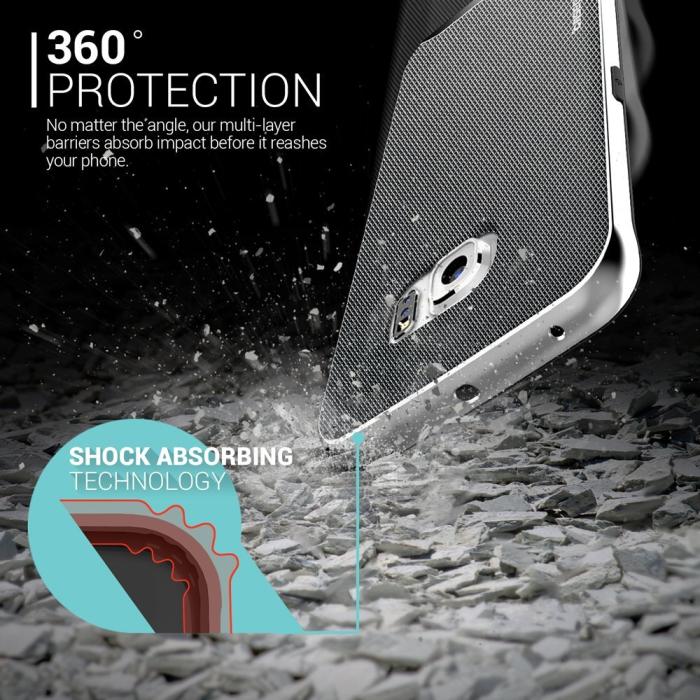 UTGATT5 - Caseology Envoy Series BaksideSkal till Samsung Galaxy S6 Edge - Mesh Silver