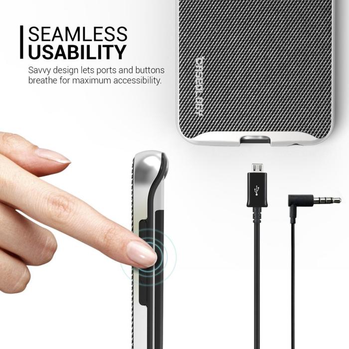 UTGATT5 - Caseology Envoy Series BaksideSkal till Samsung Galaxy S6 Edge - Mesh Silver