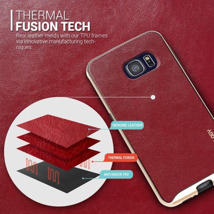 UTGATT5 - Caseology Envoy Series BaksideSkal till Samsung Galaxy S6 Edge - Röd