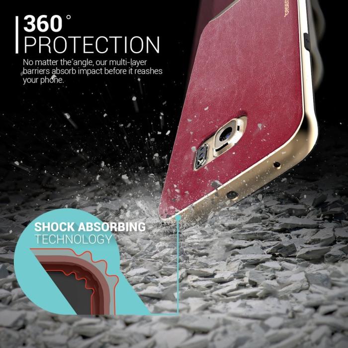 UTGATT5 - Caseology Envoy Series BaksideSkal till Samsung Galaxy S6 Edge - Röd