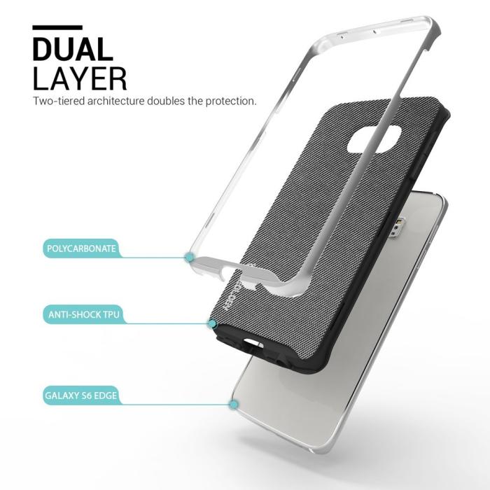 UTGATT5 - Caseology Envoy Series BaksideSkal till Samsung Galaxy S6 Edge - Mesh Silver