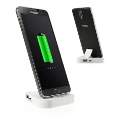 OEM - Dockningsstation med USB uttag för Samsung Galaxy S5 / Note 3 (Vit)