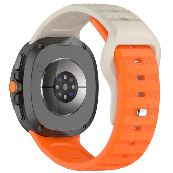 A-One Brand - Galaxy Watch 8/8 Classic (40/44/46mm) Armband Dot Pattern - Starlight/Orange