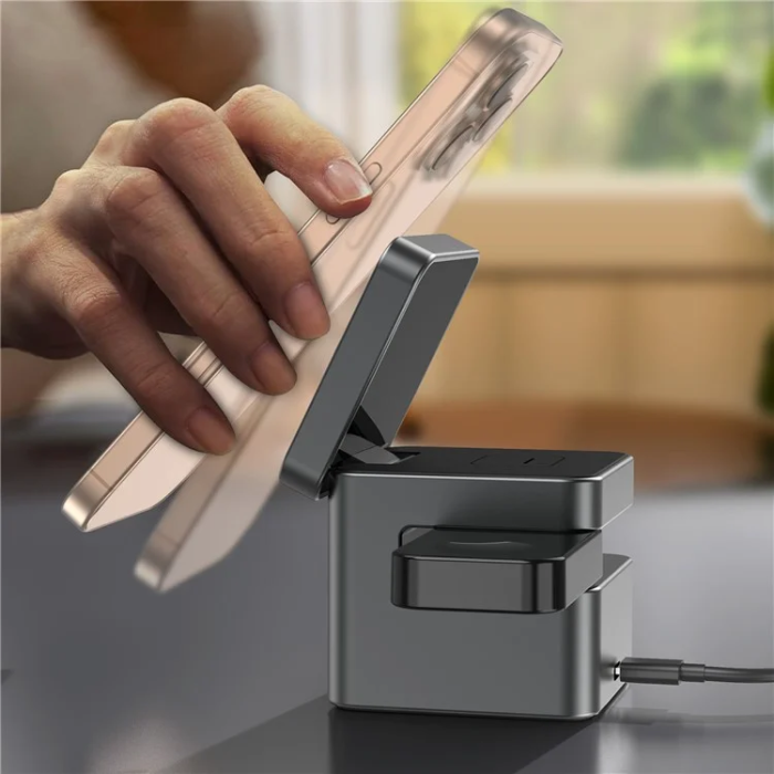 OEM - Qi2 MagSafe Trådlös Laddare iPhone, Apple Watch, Airpods