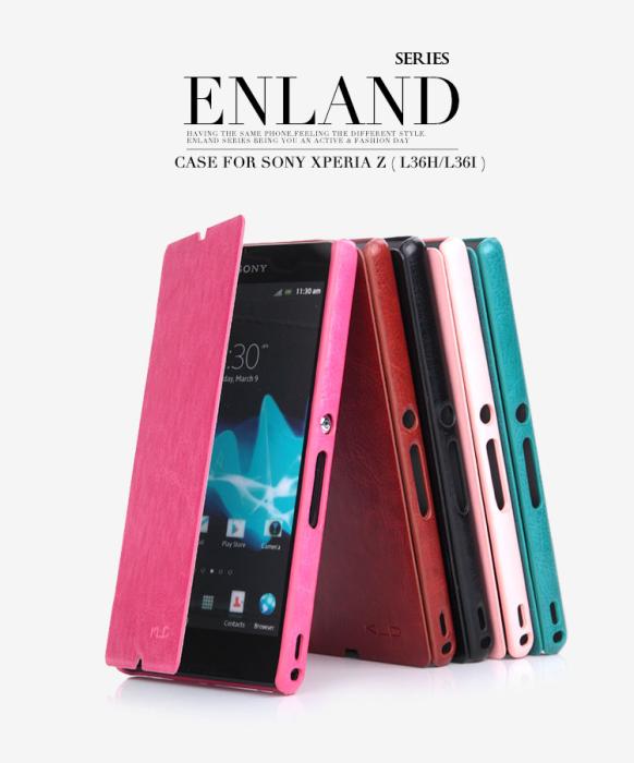 UTGATT4 - KLD Enland Smart Ultra-thin väska till Sony Xperia Z1 (Magenta)