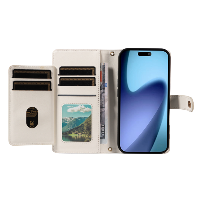 A-One Brand - iPhone Air Plånboksfodral Rhombus Läder - Vit