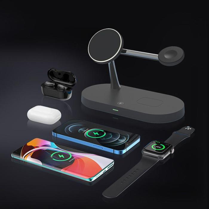 Tech-Protect - Tech-Portect 3-in-1 Trådlös Laddare Magsafe iPhone, Apple Watch, AirPods - Svart
