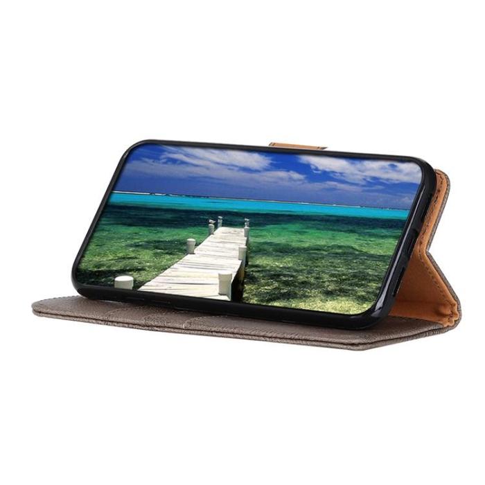 KHAZNEH - KHAZNEH Google Pixel 8A Plånboksfodral Stativ Anti-drop - Grå