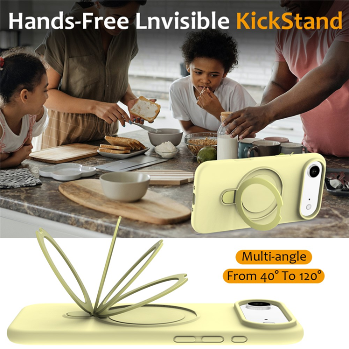 A-One Brand - iPhone Air Mobiskal MagSafe Kickstand PC + Silikon - Gul