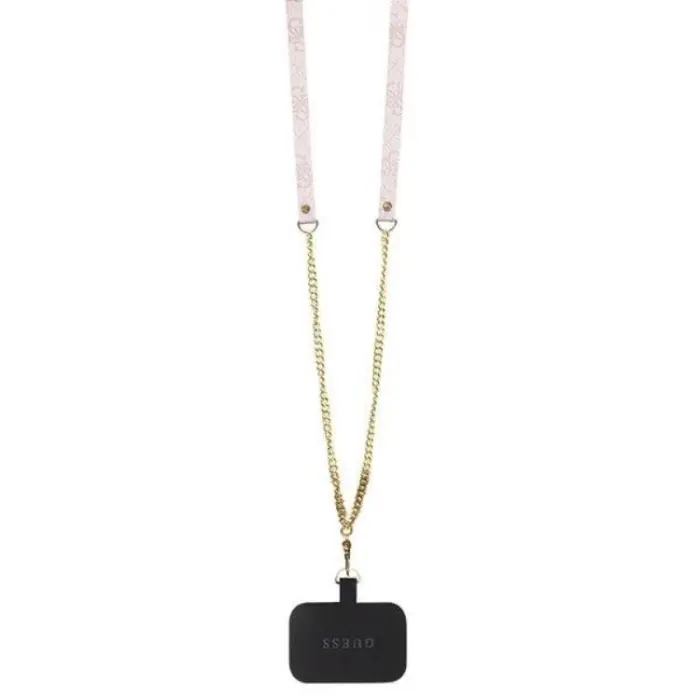 Guess - Guess iPhone 13 Pro Max Mobilskal Crossbody Metall Logo Rosa