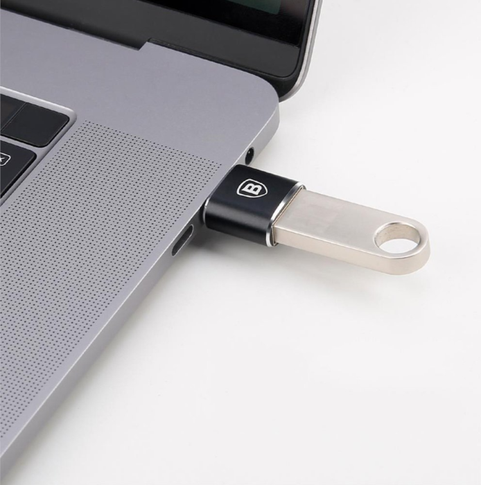 BASEUS - Baseus USB to USB Type-C Adapter - Svart