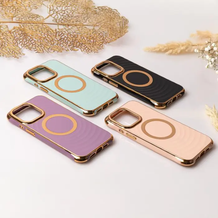 OEM - iPhone 15 Pro Max Mobilskal Magsafe Circle Glam - Svart