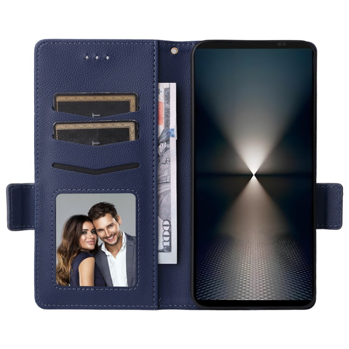 A-One Brand - Sony Xperia 1 VII Plånboksfodral Litchi Texture Med Rem 