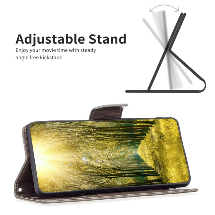 Taltech - Xiaomi 13 Lite 5G Plånboksfodral Fjärilstryck - Grå