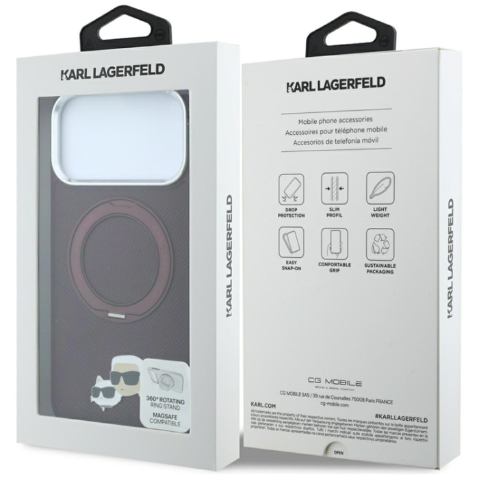 KARL LAGERFELD - Karl Lagerfeld Mobilskal För iPhone 18 Pro Magsafe Ringhållare 360