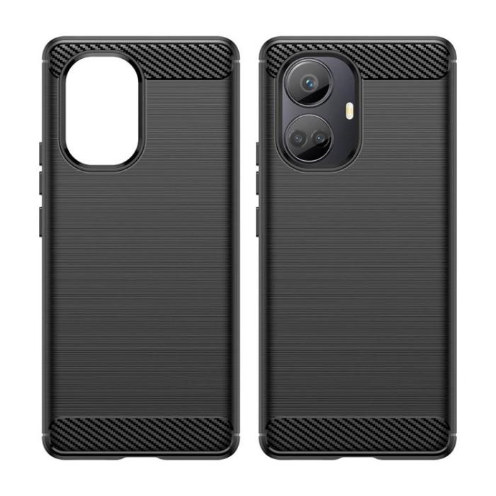 OEM - Realme 10 Pro Plus Skal Silicone Carbon - Svart