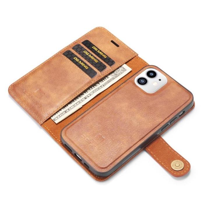 DG.MING - DG.MING Detachable Äkta Läder Plånboksfodral iPhone 11 - Brun
