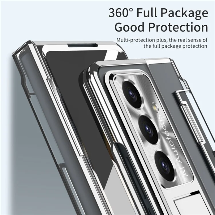 A-One Brand - Galaxy Z Fold 7 Mobilskal Kickstand med Skärmskydd - Silver
