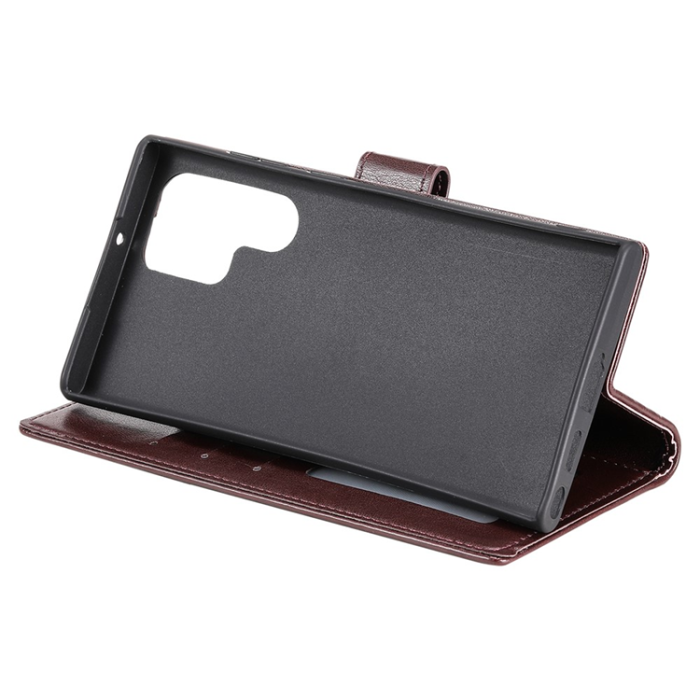 A-One Brand - Galaxy S26 Ultra Plånboksfodral Imprinted Totem Läder - Brun