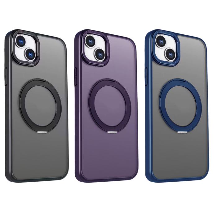 OEM - Mag Ring Roterande Skal iPhone 13 Pro Marint Blått