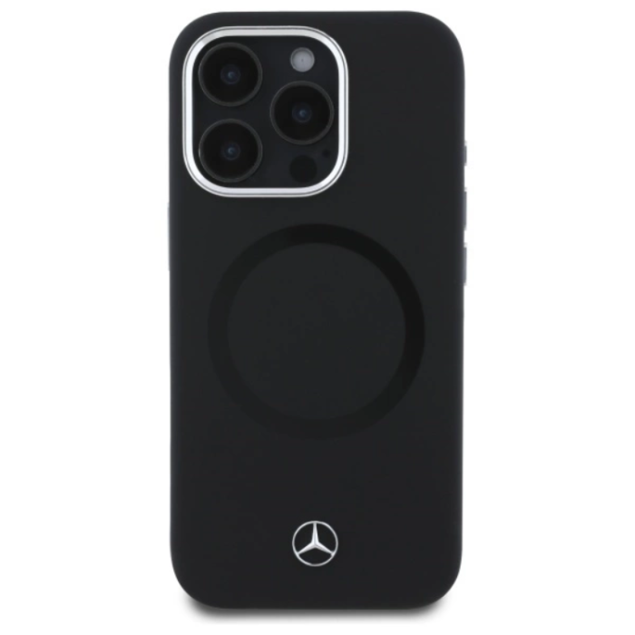 Mercedes - Mercedes iPhone 16 Pro Max Mobilskal MagSafe Silikon Tonal Logo - Svart