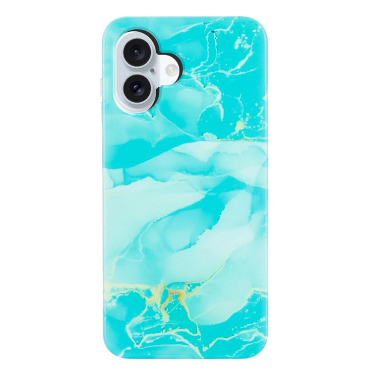 iPhone 17 Mobilskal Marble Pattern Painted TPU - Grön | 2353 | AlltMobil