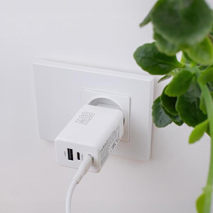 Maxlife - Maxlife Väggladdare 2x USB-C 1x USB 65W - Vit