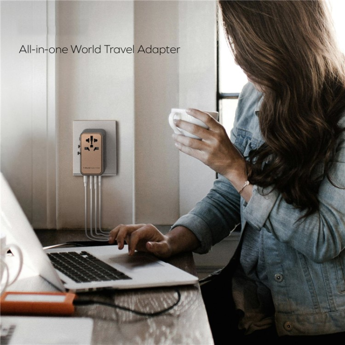 DUZZONA - MCDODO GaN Snabbladdare 3xUSB-C/USB-A 170W USB-C Kabel 1-World