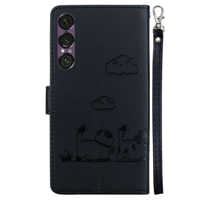 A-One Brand - Sony Xperia 1 VII Plånboksfodral RFID Kitten Pattern - Svart