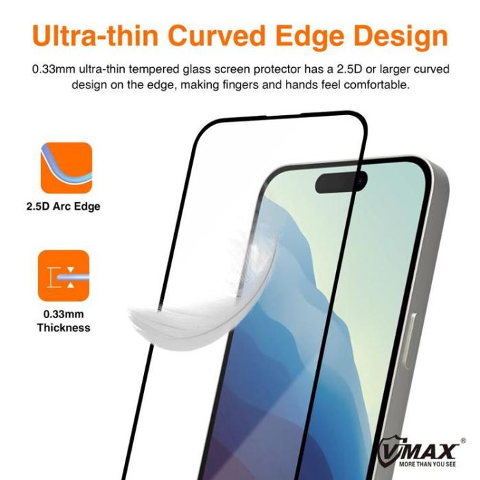 VMAX - Vmax iPhone XR/11 Härdat Glas Skärmskydd 9D - Svart