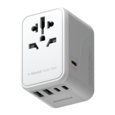 MOMAX - MOMAX GaN Väggladdare 3x USB-C - 2x USB-A 70W PD UA8A Vit