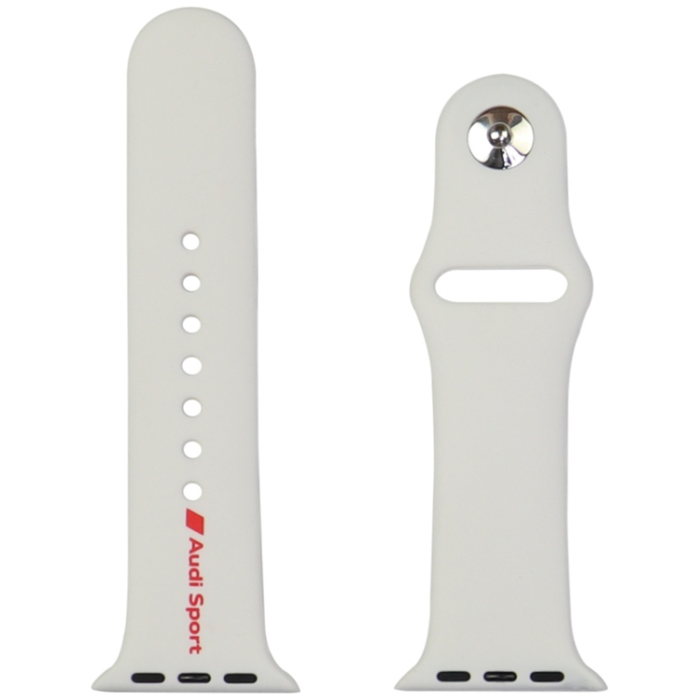 Audi - Audi Apple Watch 44/45/46/49mm Armband Sport Logo - Vit
