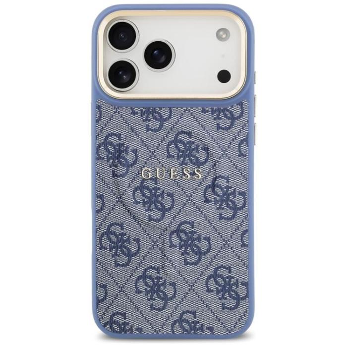 Guess - Guess iPhone 17 Pro Max Mobilskal MagSafe 4G PU Classic Logo - Blå