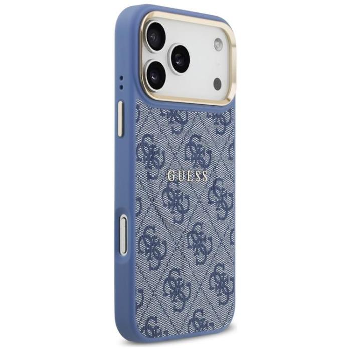 Guess - Guess iPhone 17 Pro Max Mobilskal MagSafe 4G PU Classic Logo - Blå