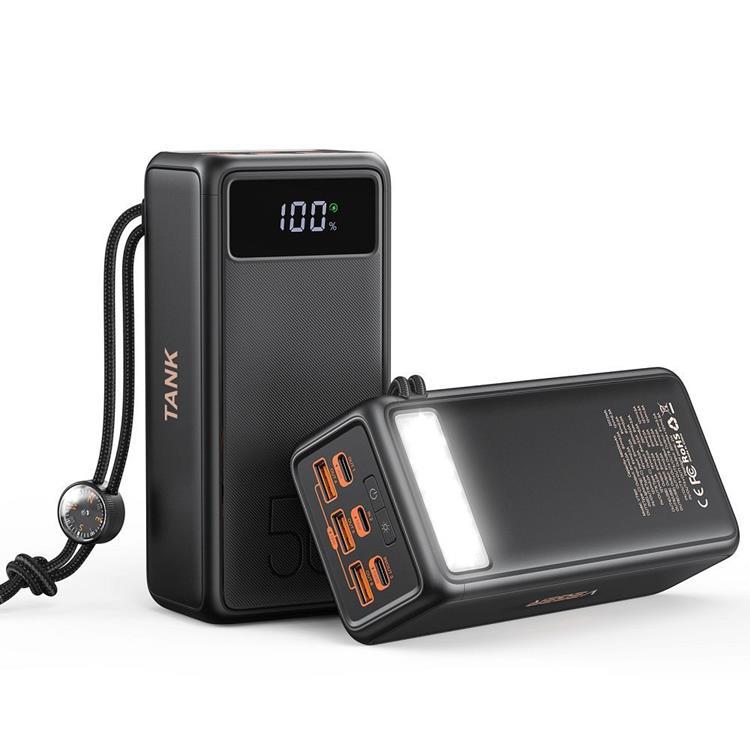 VEGER Powerbank 56000 mAh PD QC 3.0 5A 130W Tank Boost - Svart | 505295 | AlltMobil