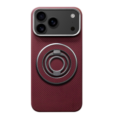 A-One Brand - iPhone 17 Pro Mobilskal MagSafe Kevlar Metal Ring - MiG Röd