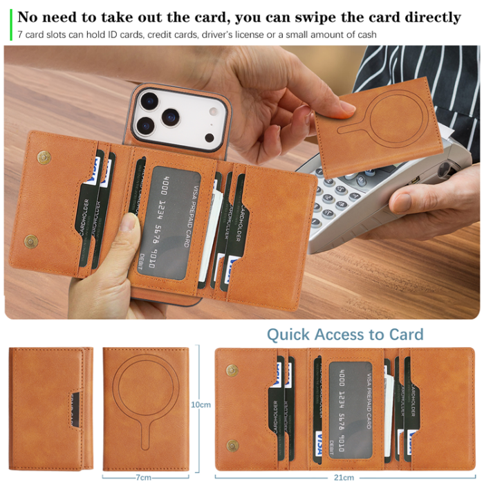 A-One Brand - iPhone 17 Pro Mobilskal MagSafe Kickstand Tri-fold Korthållare