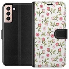 iSecrets - Pl&aring;nboksfodral till Samsung Galaxy S21 med Blommigt