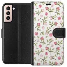 Gustaf - Pl&aring;nboksfodral till Samsung Galaxy S21 med Blommigt