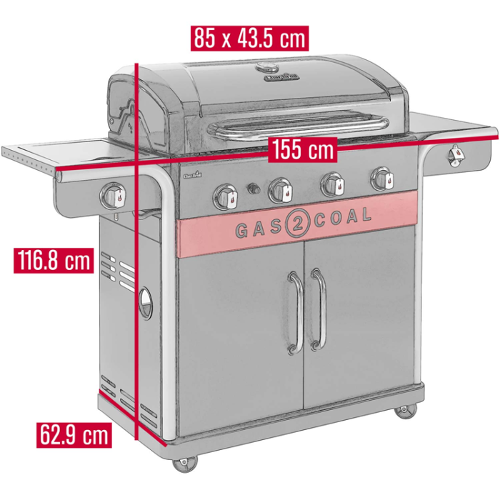 Char-Broil - Char-Broil Hybridgrill Gas2Coal 2.0 4+1 Brännare