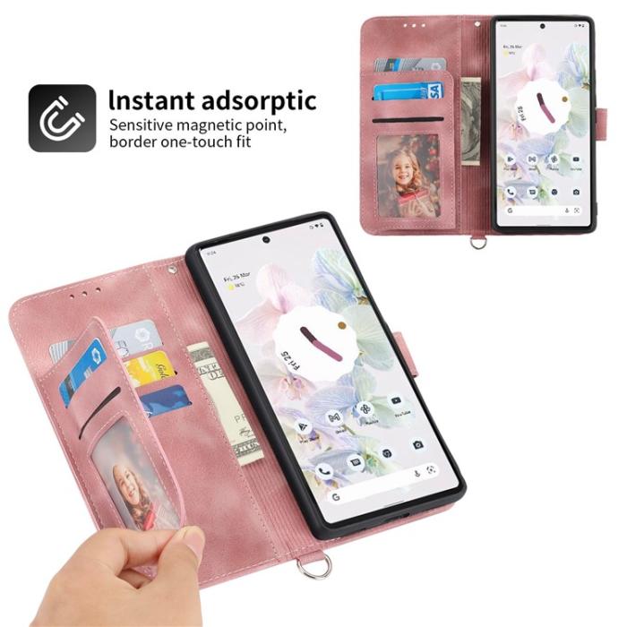 A-One Brand - Google Pixel 7 Pro Plånboksfodral Imprinted Flower - Rosa