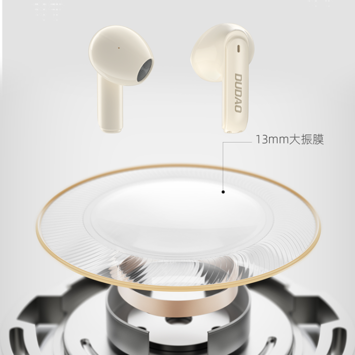 Dudao - Dudao U18Pro In-Ear Bluetooth 5.3 TWS Trådlösa Hörlurar - Beige