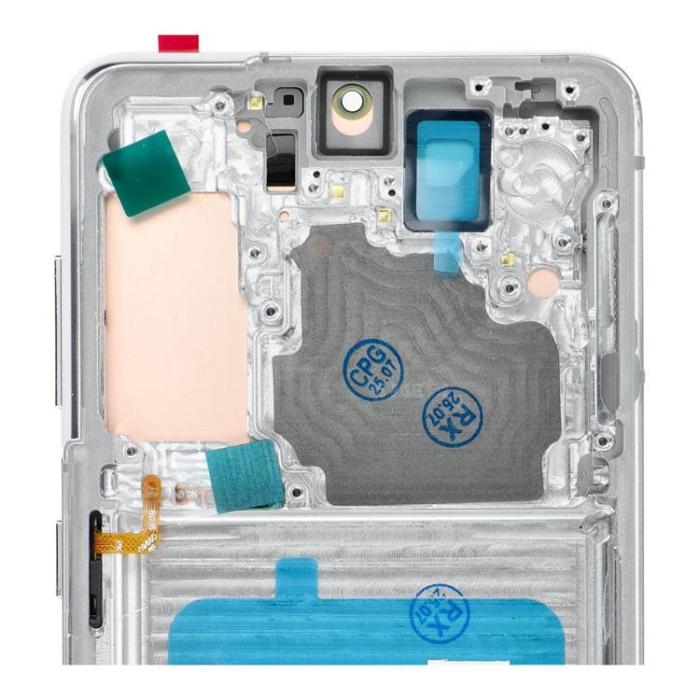 OEM - SAMSUNG S21 5G Skärm med LCD-display SOFT OLED - Vit