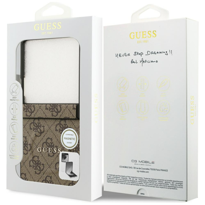 Guess - Guess Mobilskal För Galaxy Z Flip 7 MagSafe 4G Classic - Brun