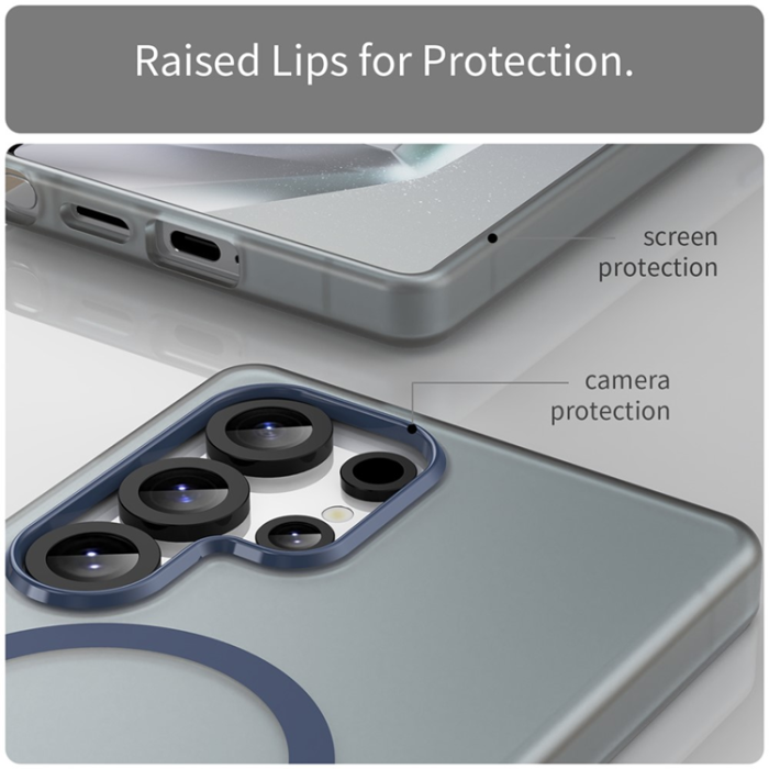 A-One Brand - Galaxy S25 Ultra Mobilskal MagSafe Slim Matte - Mörkblå