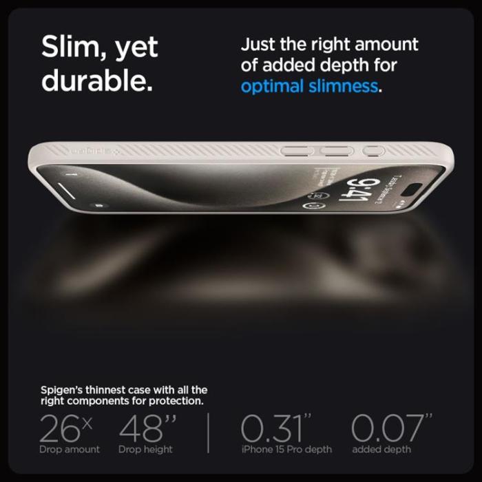 UTGATT - Spigen iPhone 15 Pro Max Mobilskal Liquid Air - Natural Titanium